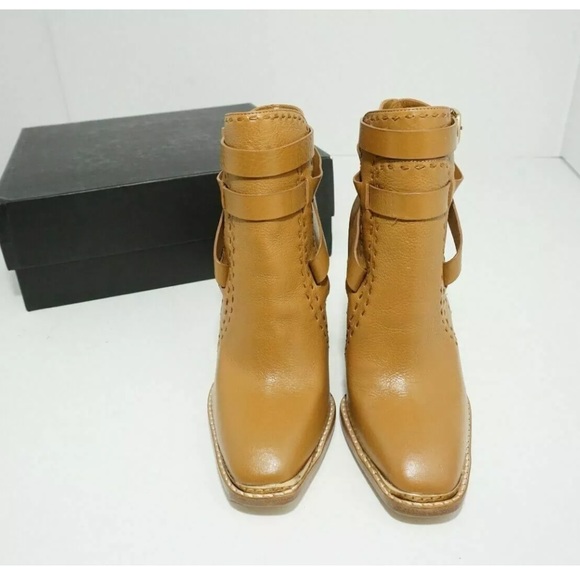 🆕Rachel Zoe Tan Platform High Heels Ankle Boots - Picture 3 of 7